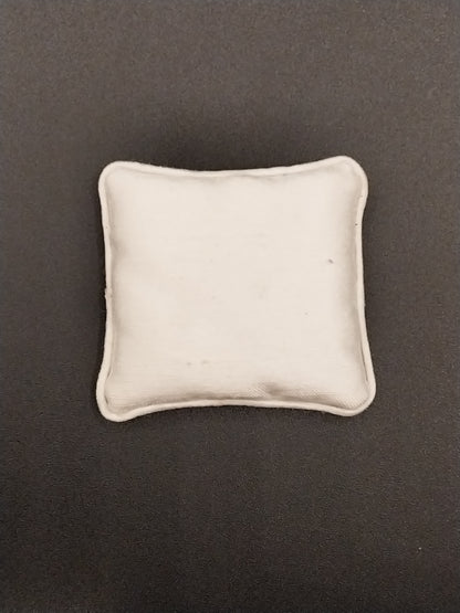 White Pillow With Needlework Rose