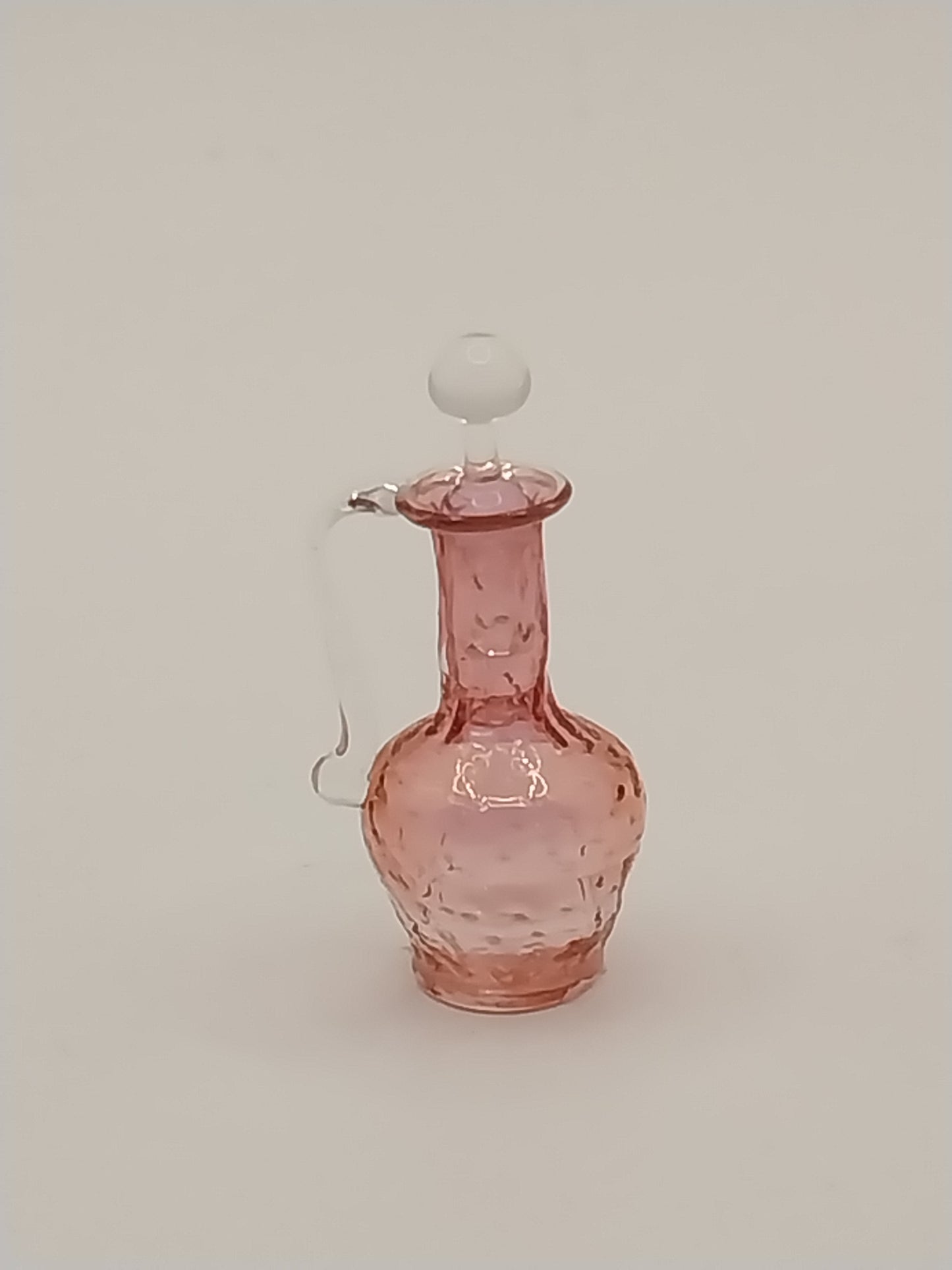 Crystaline Decanter With Handle & Stopper, Cranberry