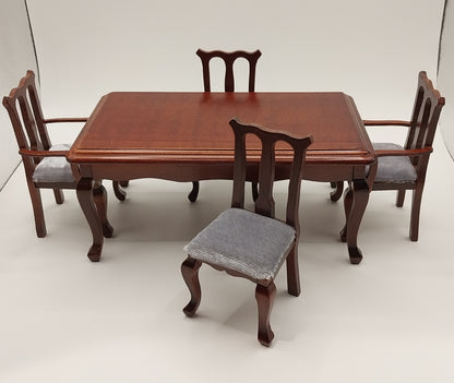 Queen Anne Dining Room Set, Mahogany, 5pc