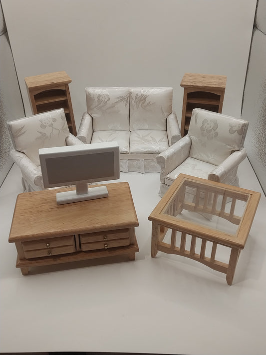 CPW127, Living Room Set, Oak, 8pcs