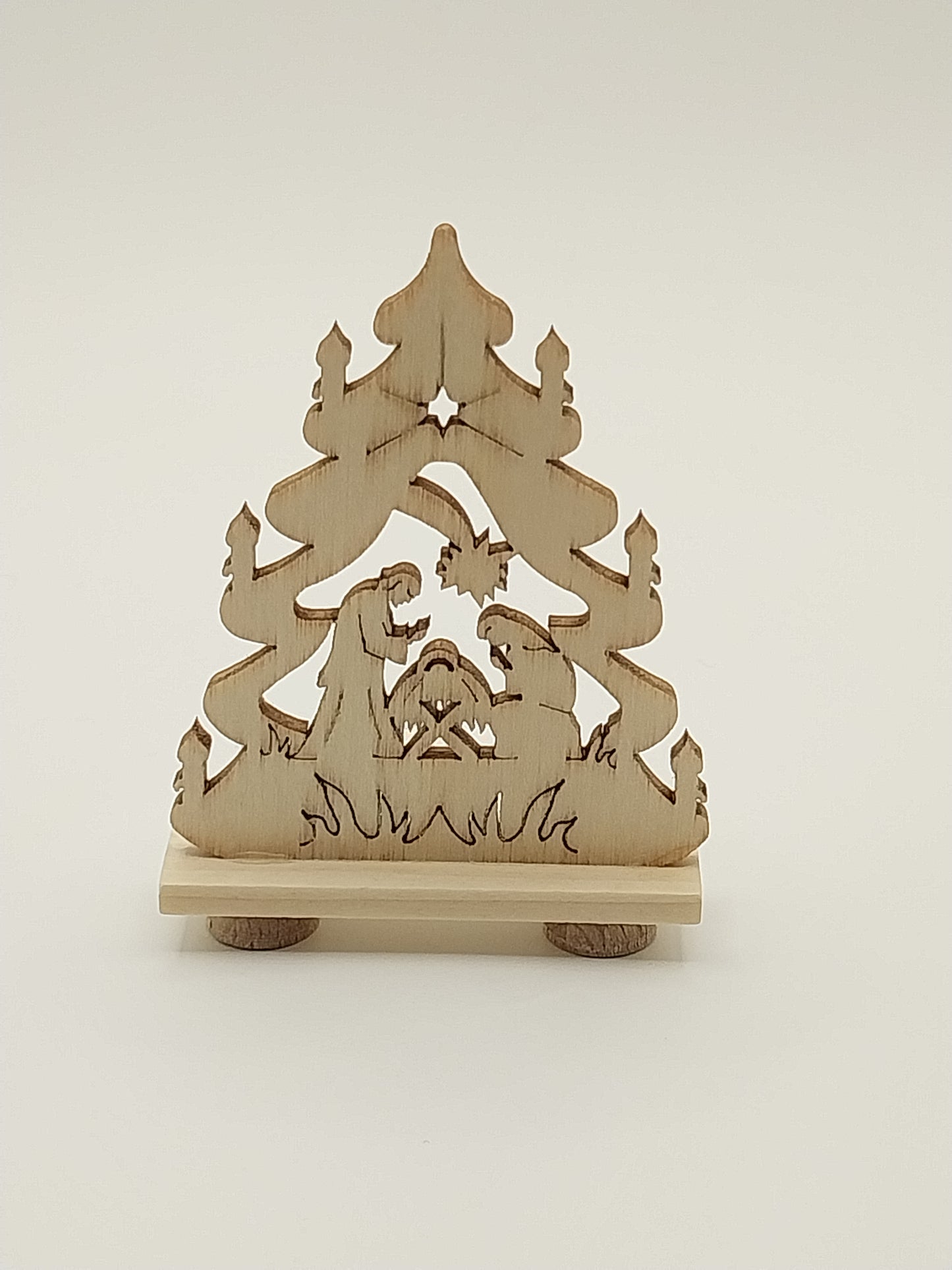 Nativity Scene In Tree, Laser Cut