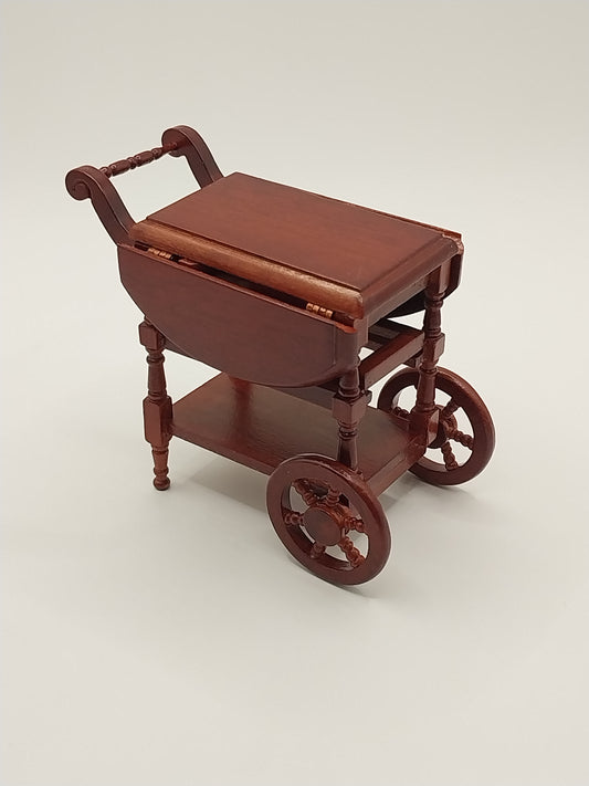 CEA326, Dropleaf Tea Cart, Mahogany