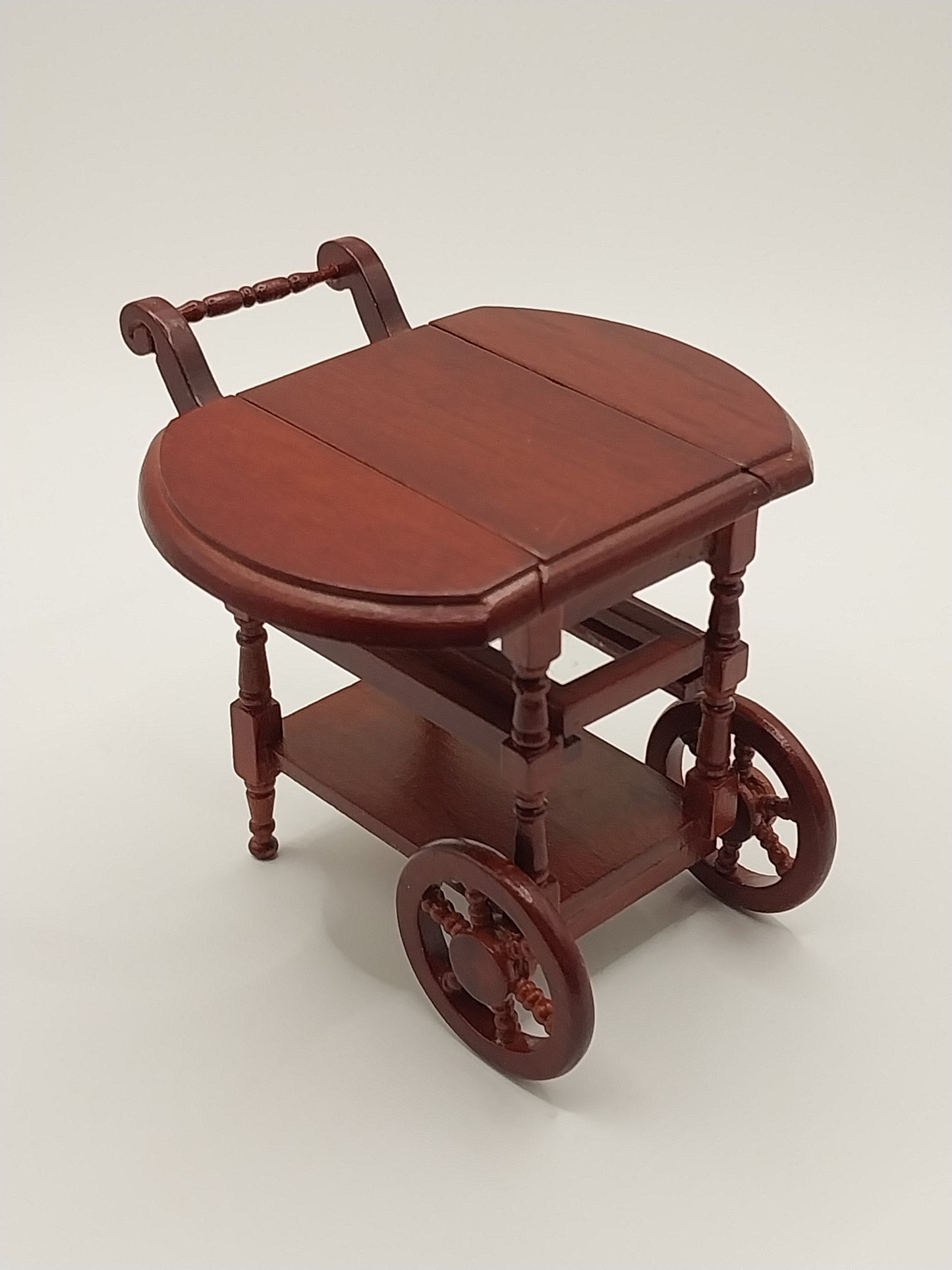 CEA326, Dropleaf Tea Cart, Mahogany