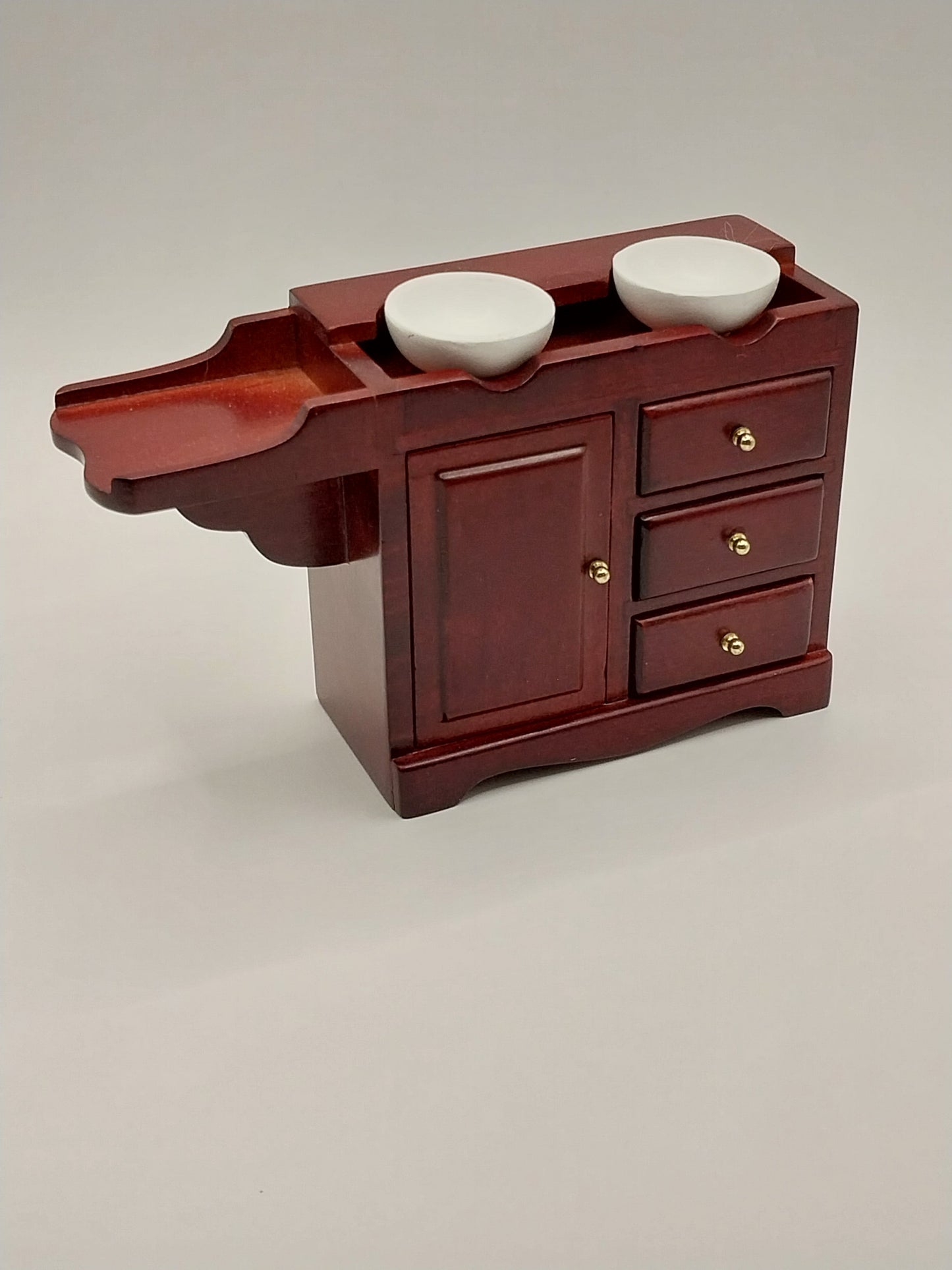 CEA339, Double Washstand With 2 Bowls, Mahogany