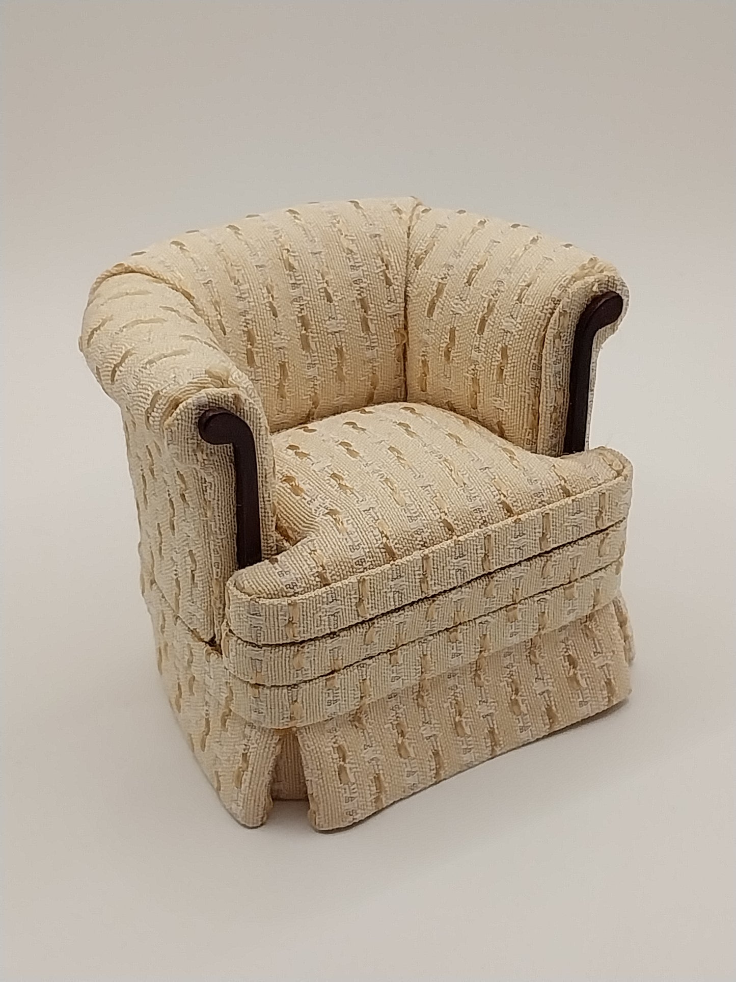 Moderne Chair, Yellow Stripe, Mahogany
