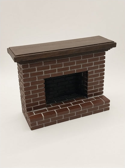 Large Red Brick Fireplace