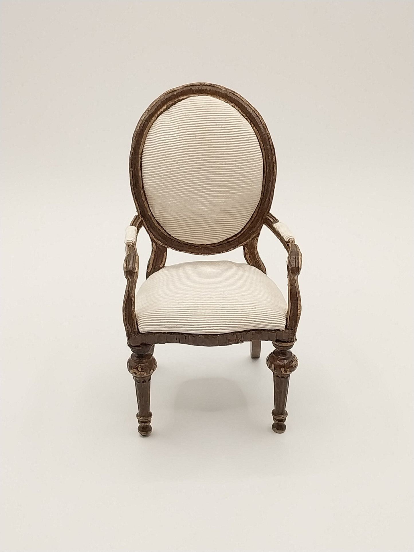 Louis XVI Dining Arm Chair, Walnut & Gold