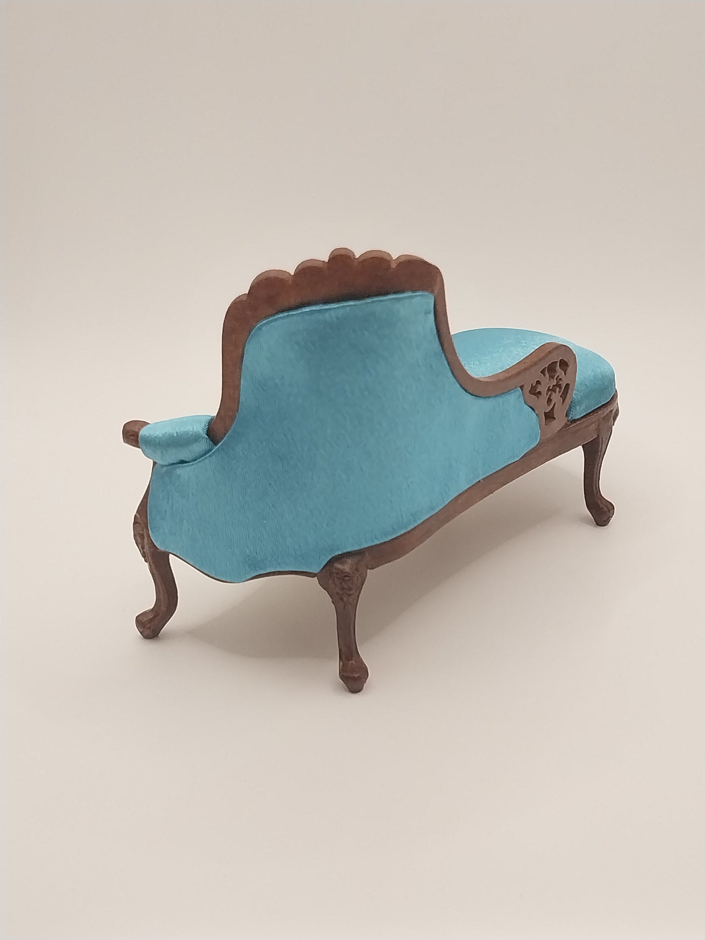 CPS0006, Louis XV Chaise, Walnut, Blue