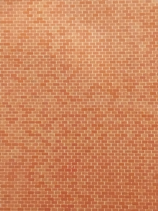 CRH1015, 1/4" Scale Red Brick Paper, 2pc
