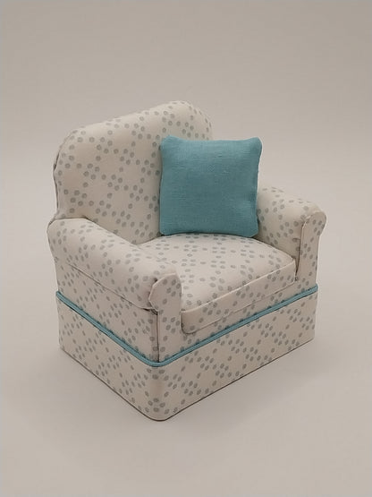 Living Room Chair, Dover Dot Sea Glass