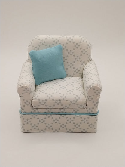 Living Room Chair, Dover Dot Sea Glass