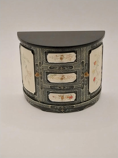 CPS0056, Semi Circular Credenza, Black, Handpainted