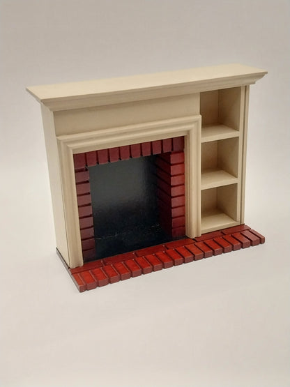 CRH1122, Fireplace With Book Shelf, Antique White