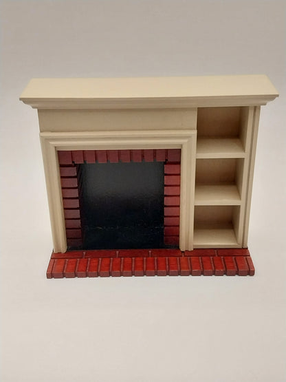 CRH1122, Fireplace With Book Shelf, Antique White