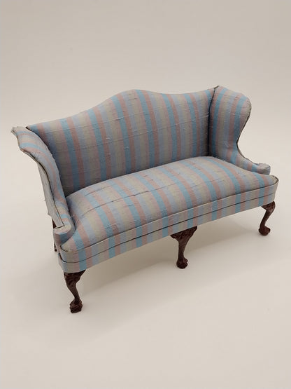 Sofa & 2 Wing Chairs, Multi Blue Stripe