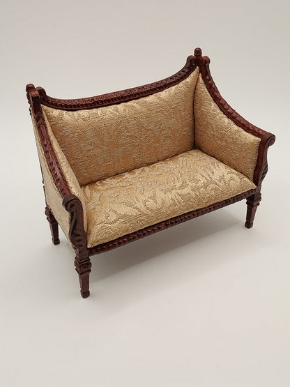 Italian Living Set, Gold Brocade, 6pc