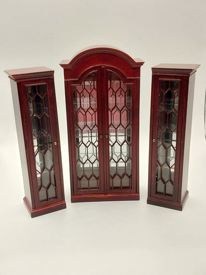 Normandy China Cabinet, Mahogany, 3pc