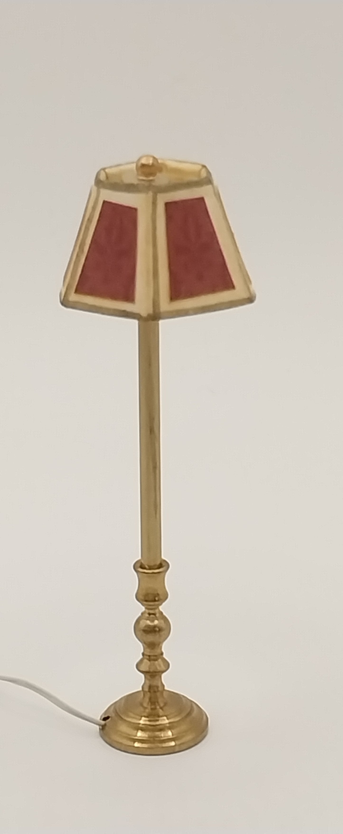 1/2" Scale Brass Floor Lamp With Shade