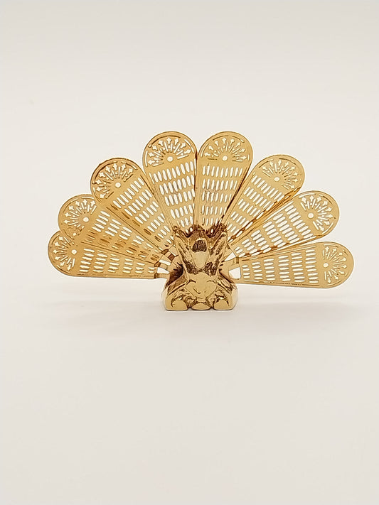 CCB0844, Peacock Fan Fireplace Screen, Brass