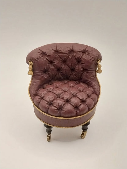 CCB0861, Slipper Chair, Plum & Gold, Resin