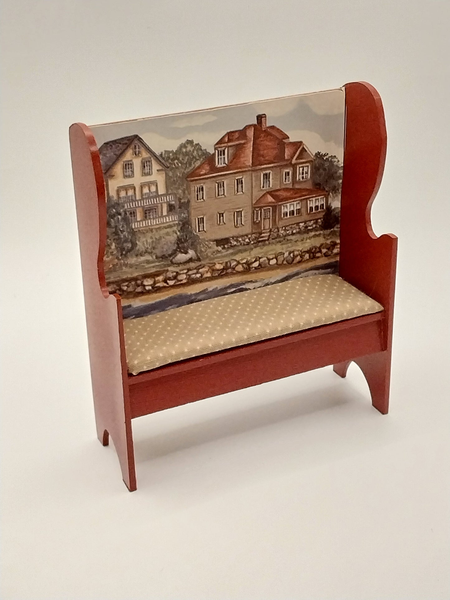 Fireside Bench With Scene, Barn Read