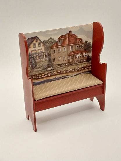 Fireside Bench With Scene, Barn Read