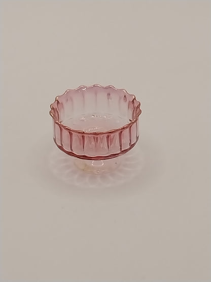 CCE668, Cranberry Ribbed Bowl