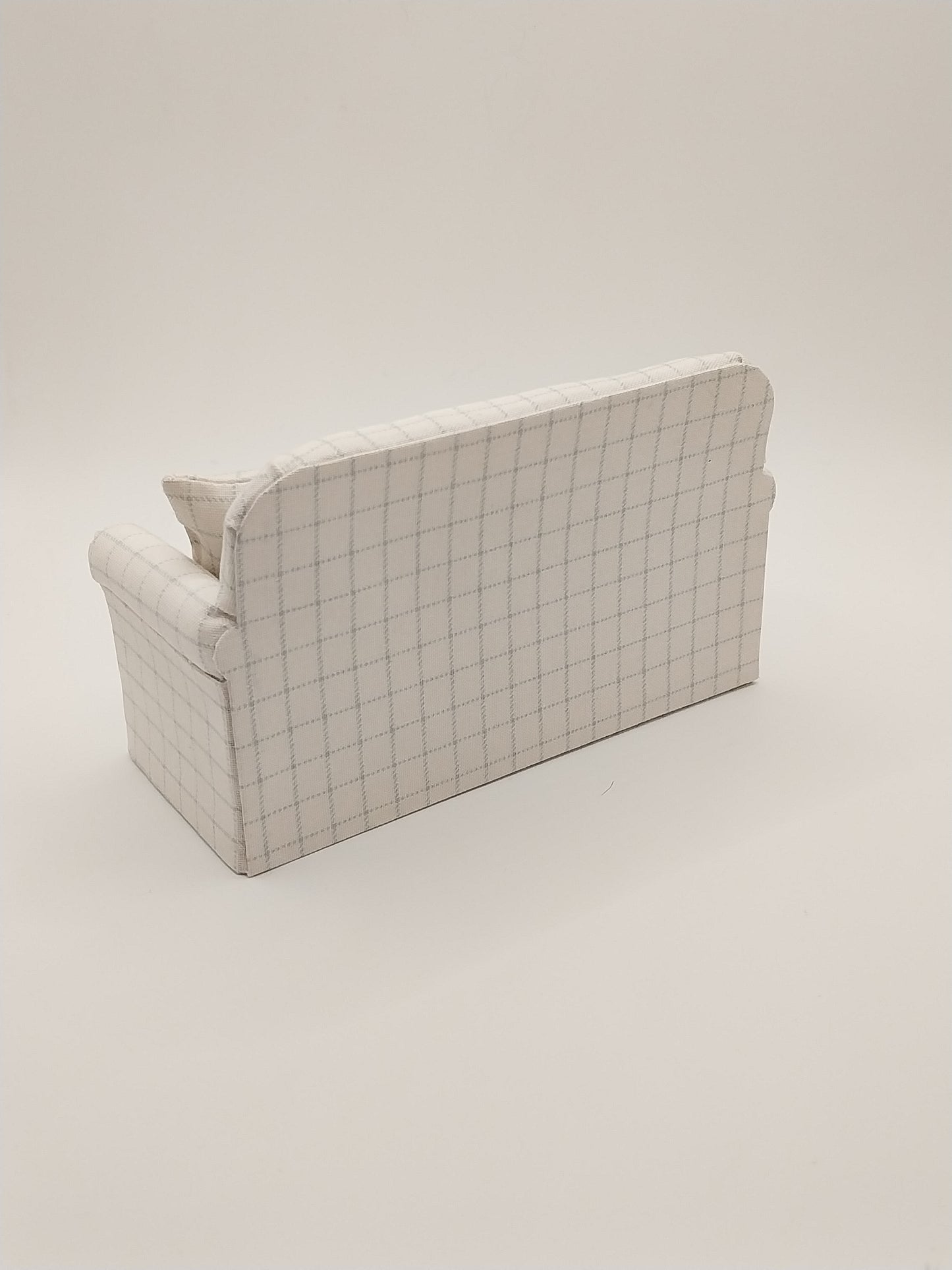 Living Room Set, Cream & Blue Square, 2pc