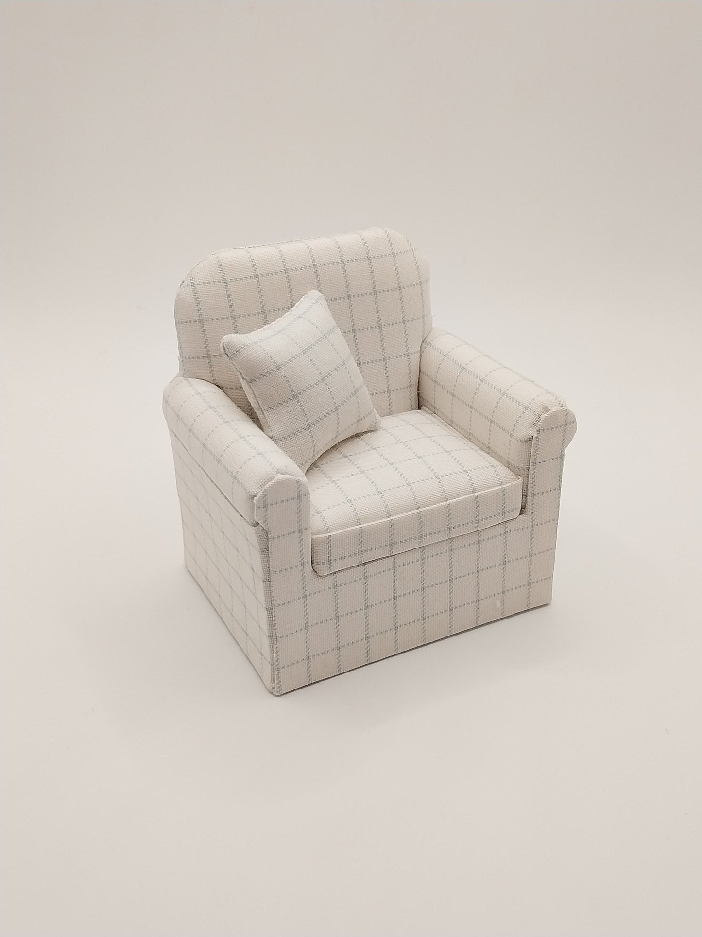 Living Room Set, Cream & Blue Square, 2pc