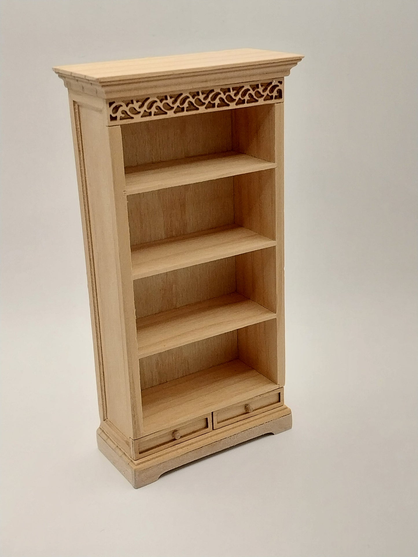 CMS148, 4 Shelf Bookcase With 2 Drawers, Unfinished