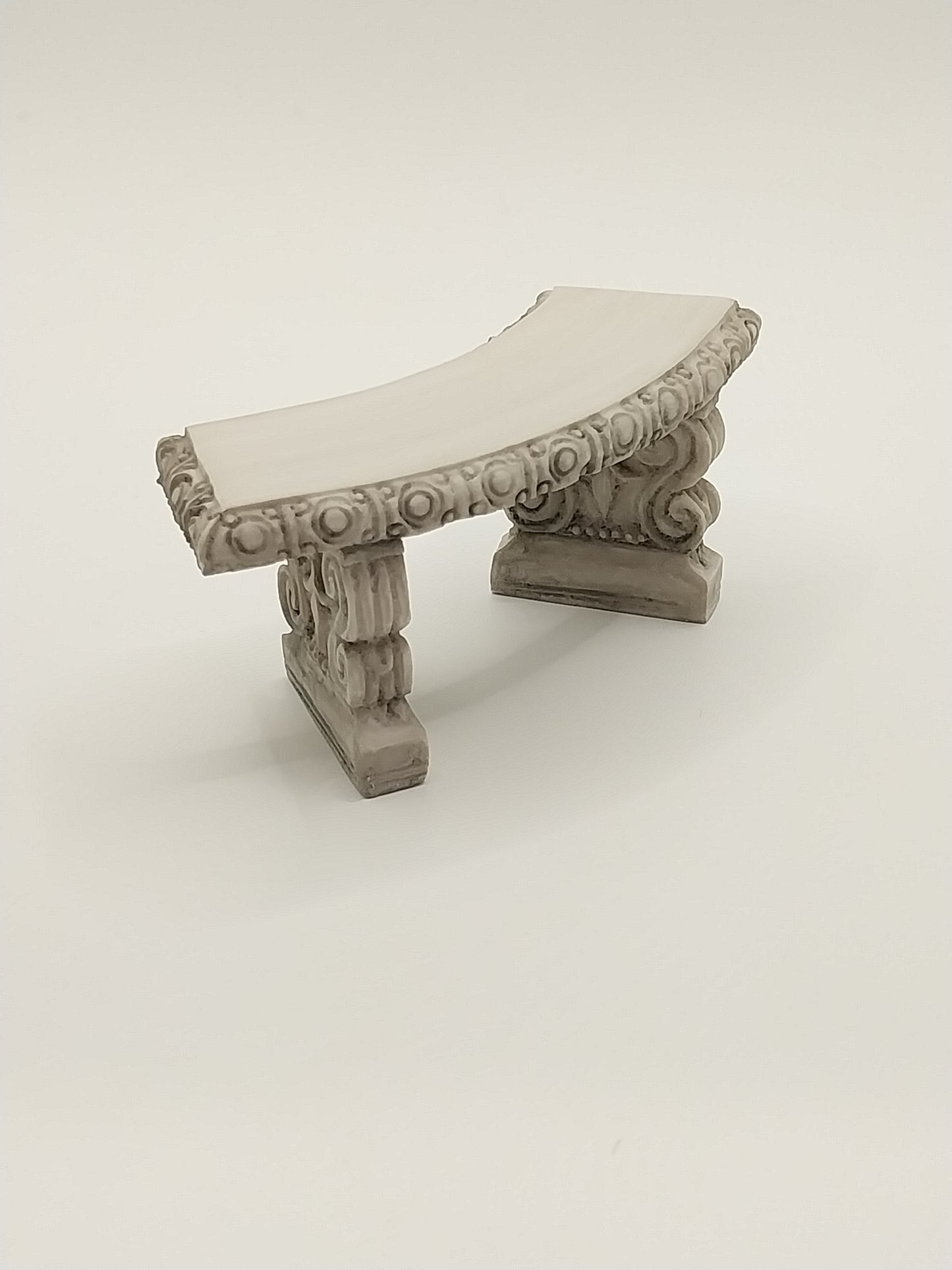 CMS164, Stone Table & Benches, Grey, 4pc