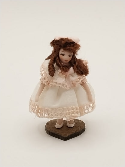 Betsy Baby Doll, White Dress With Pink Trim