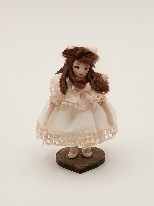Betsy Baby Doll, White Dress With Pink Trim