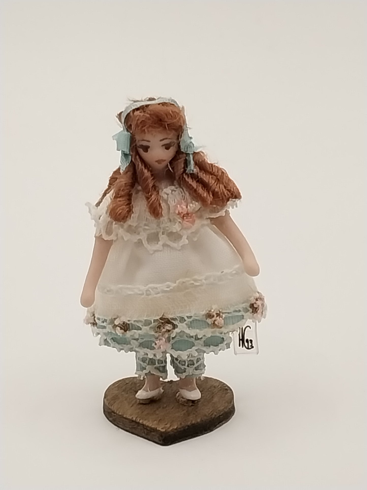 Cassandra Baby Doll, White Dress With Aqua Trim