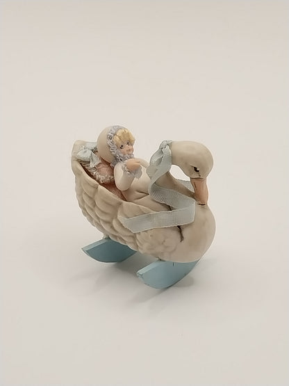 Swan Cradle & Baby For Doll In Dollhouse