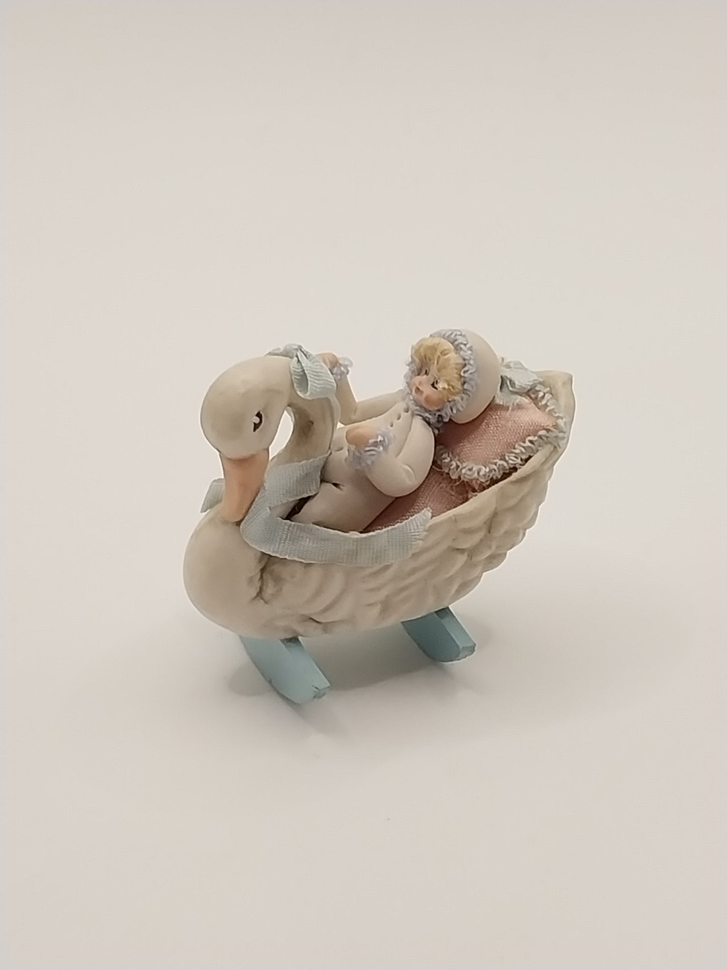 Swan Cradle & Baby For Doll In Dollhouse
