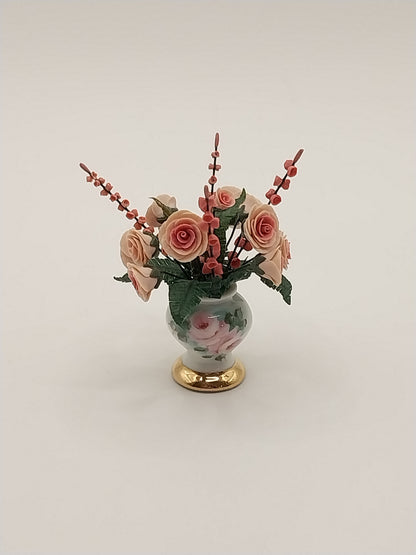 Floral Arrangement In Niglo Vase, Pink Roses