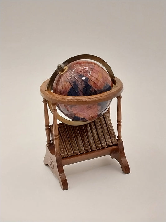 Library Golbe On Stand With Book Shelf
