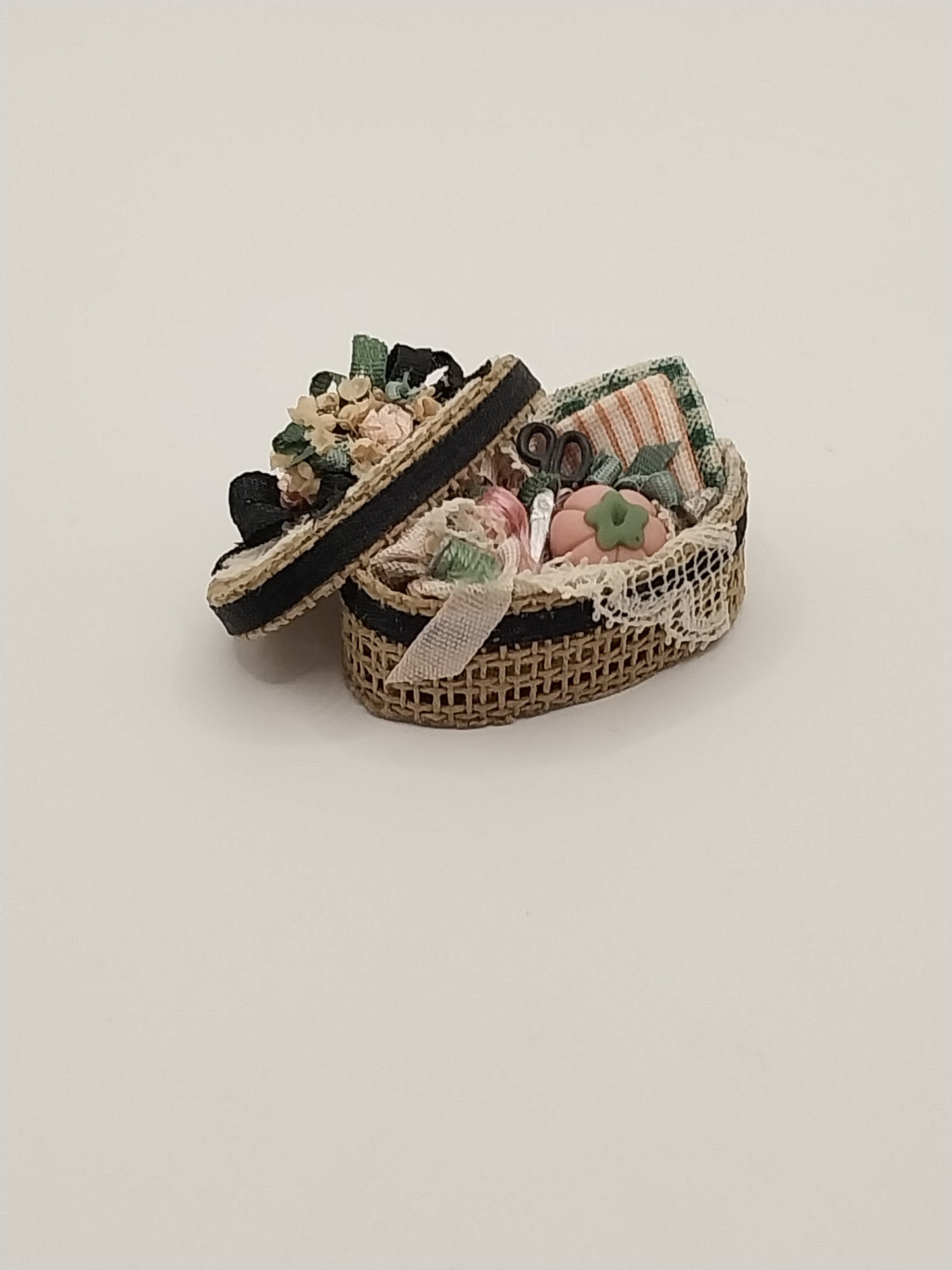 Sewing Basket With Supplies, Small
