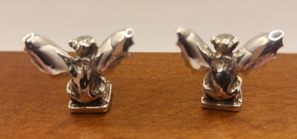 Gargoyle Bookends, Sterling Silver