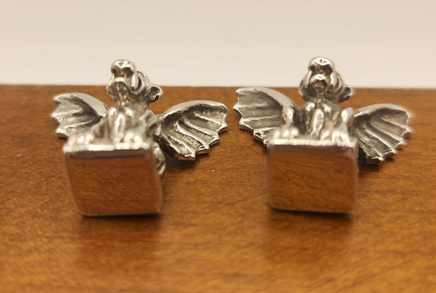 Gargoyle Bookends, Sterling Silver