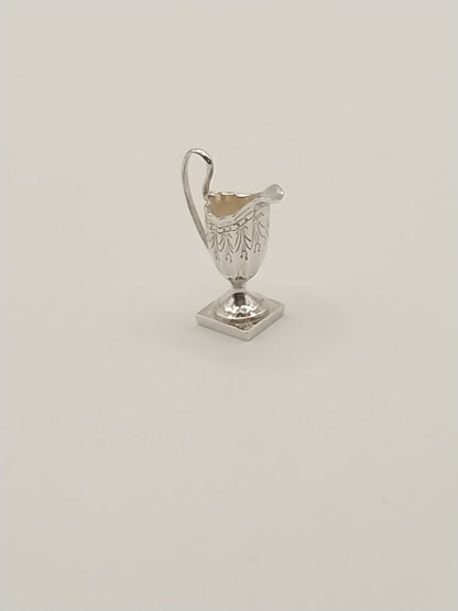 Engraved Pitcher or Creamer, Sterling Silver