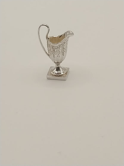 Engraved Pitcher or Creamer, Sterling Silver