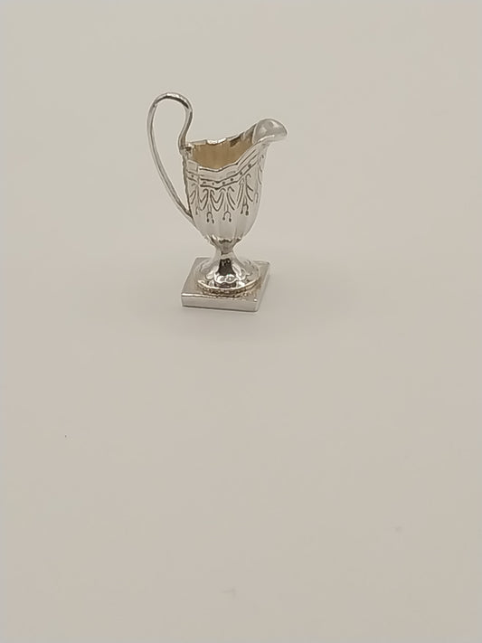 Engraved Pitcher or Creamer, Sterling Silver
