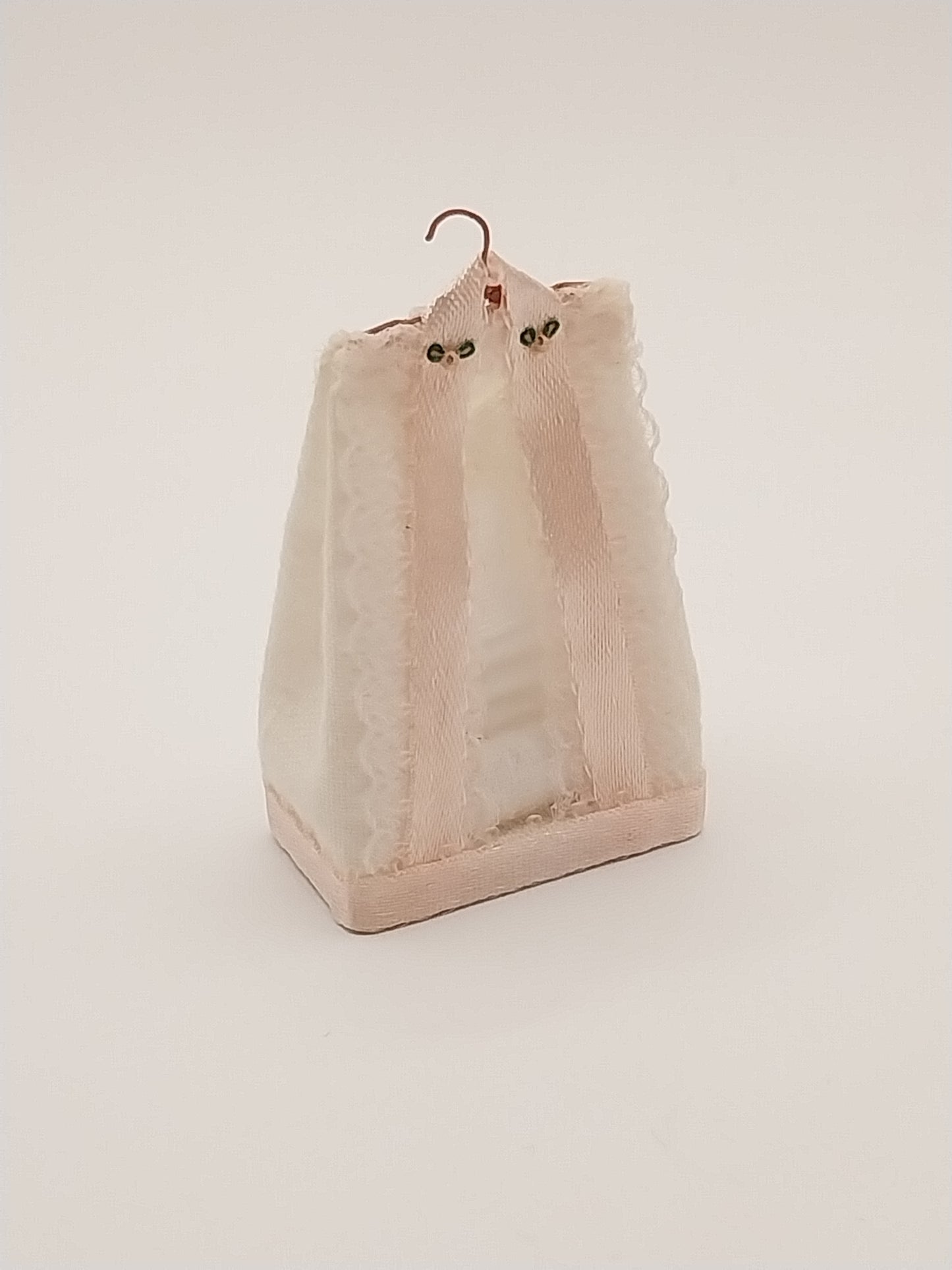 Diaper Stacker, White With Pink Trim