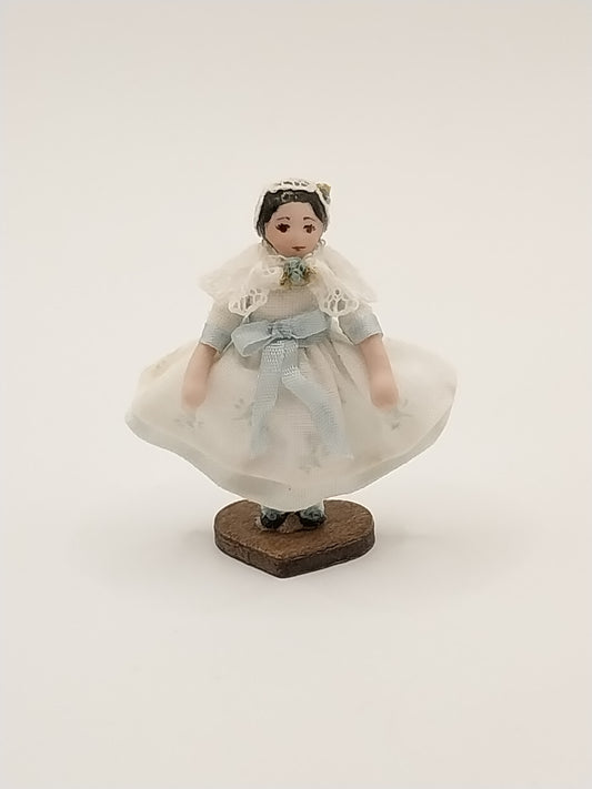 Vintage Baby Doll, White & Blue Dress