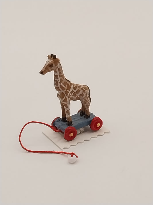 Pull Toy, Giraffe, Handpainted