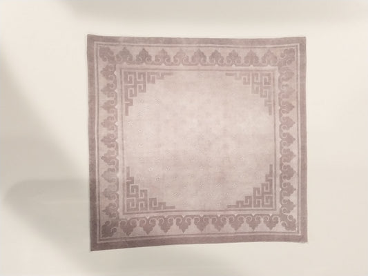 Rug, Square, Brownish Plum Tan