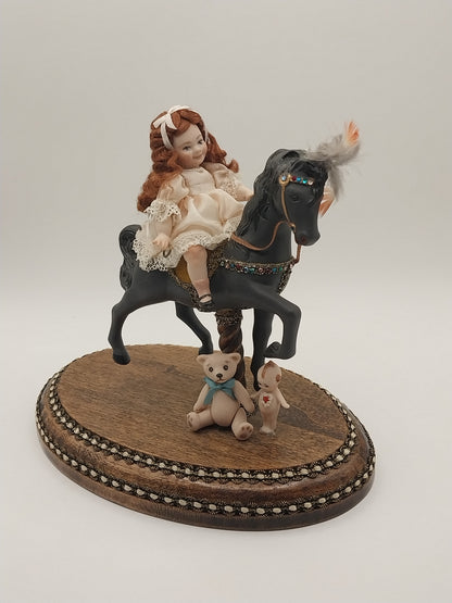 Little Girl on Carousel Horse