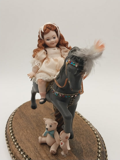 Little Girl on Carousel Horse